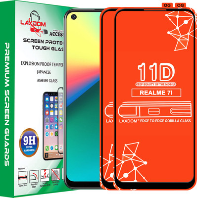Laxdom Edge To Edge Tempered Glass for REALME 7I(Pack of 2)