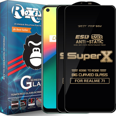 Roxel Edge To Edge Tempered Glass for REALME 7I(Pack of 2)