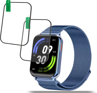 JSGROWITTECH Edge To Edge Tempered Glass for FIRE BOLTT KING SMART WATCH(Pack of 2)
