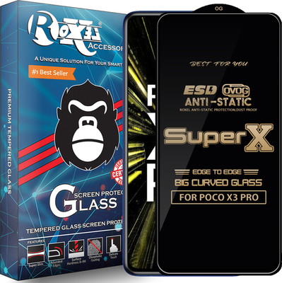 Roxel Edge To Edge Tempered Glass for POCO X3 PRO(Pack of 1)