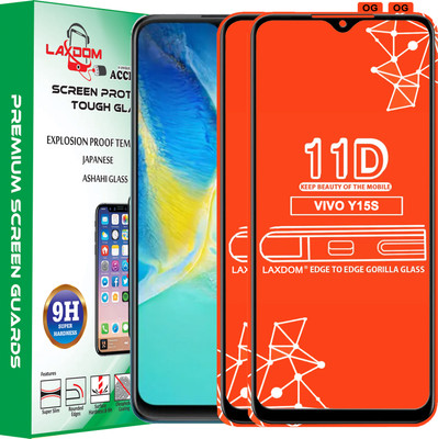 Laxdom Edge To Edge Tempered Glass for VIVO Y15S(Pack of 2)