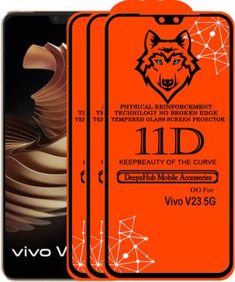 DeepzHub Edge To Edge Tempered Glass for Vivo V23 5G(Pack of 3)