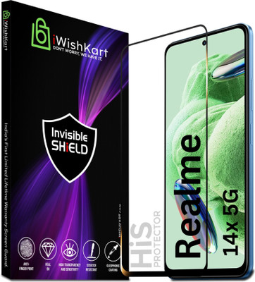 iWishKart Edge To Edge Tempered Glass for Realme 14x 5G, Realme 14x, Realme14x / 14 x, Military grade Edge to Edge Premium gorilla glass with Self Installation Guide - Wet & Dry wipes, Dust Absorber [With Warranty](Pack of 1)