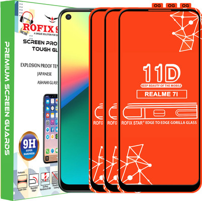 Rofix star Edge To Edge Tempered Glass for REALME 7I(Pack of 3)