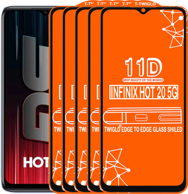 TWIGLO Edge To Edge Tempered Glass for INFINIX HOT 20 5G(Pack of 5)