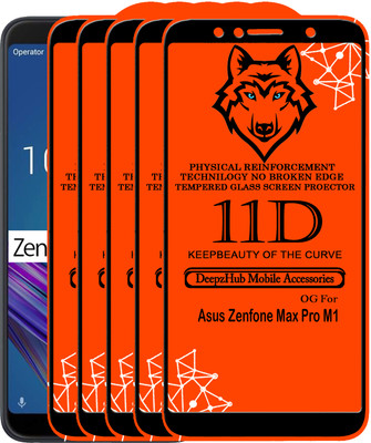 DeepzHub Edge To Edge Tempered Glass for Asus Zenfone Max Pro M1(Pack of 5)