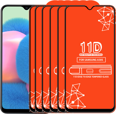 Qyist Edge To Edge Tempered Glass for Samsung Galaxy A30S(Pack of 6)