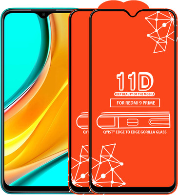 Qyist Edge To Edge Tempered Glass for Redmi 9 Prime(Pack of 2)