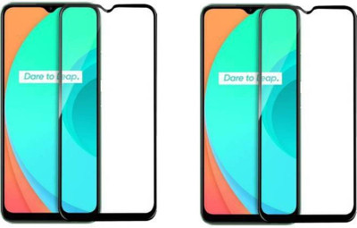 DMJHP Edge To Edge Tempered Glass for Realme C21(Pack of 2)