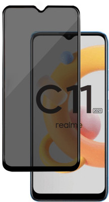HUPSHY Edge To Edge Tempered Glass for realme C11(Pack of 1)