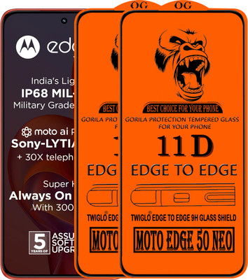 TWIGLO Edge To Edge Tempered Glass for MOTO EDGE 50 NEO(Pack of 3)