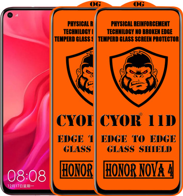 CYOR Edge To Edge Tempered Glass for HONOR NOVA 4(Pack of 2)