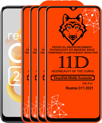 DeepzHub Edge To Edge Tempered Glass for Realme C11 2021(Pack of 4)