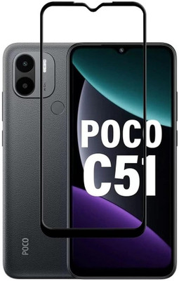 ChutPutMart Edge To Edge Tempered Glass for Poco C51 Full Glue Coverage(Pack of 1)