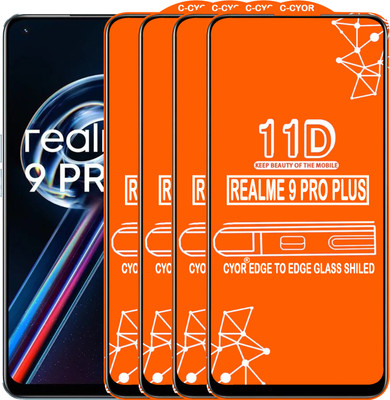 CYOR Edge To Edge Tempered Glass for REALME 9 PRO PLUS(Pack of 4)