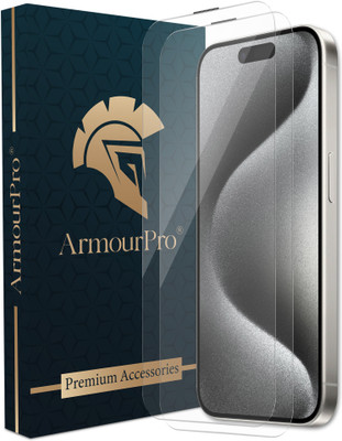 ArmourPro Edge To Edge Tempered Glass for Apple IPhone 15 Pro, IPhone 15 Pro, 15 Pro, Crystal Clear Glass with Anti Dust Filter(Pack of 2)