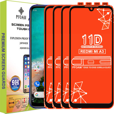 PFOAM Edge To Edge Tempered Glass for REDMI MI A3(Pack of 4)