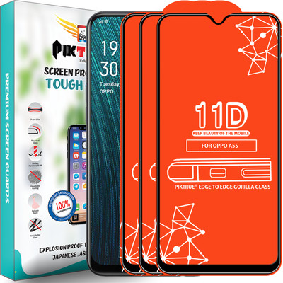 PikTrue Edge To Edge Tempered Glass for Oppo A5S(Pack of 3)
