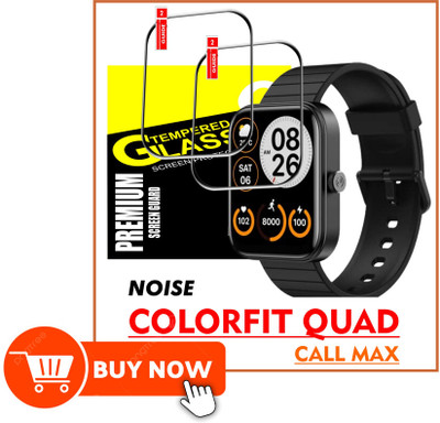 Polenta Edge To Edge Tempered Glass for NOISE COLORFIT QUAD CALL MAX SMART WATCH(Pack of 2)