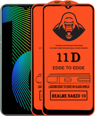 Laxdom Edge To Edge Tempered Glass for REALME NARZO 10(Pack of 2)