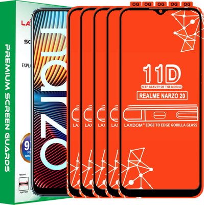Laxdom Edge To Edge Tempered Glass for REALME NARZO 20(Pack of 5)
