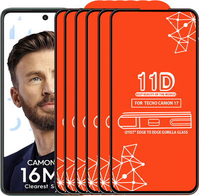 Qyist Edge To Edge Tempered Glass for Tecno Camon 17(Pack of 6)