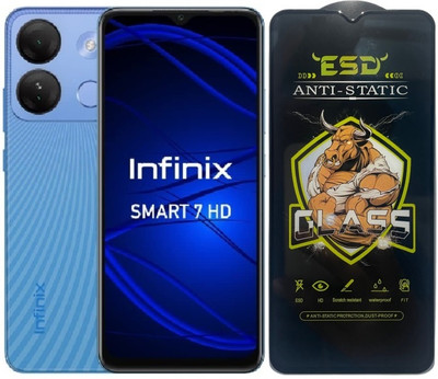 Obstinate Edge To Edge Tempered Glass for Infinix Smart 7, BLATE ESD, Bull King ESD, Edge to Edge, Anti Static, Dustproof(Pack of 1)
