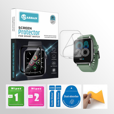 ARBAN Edge To Edge Tempered Glass for boAt Xtend Pro 1.78 inch Smartwatch 2 PROTECTOR + 2 WIPES + 2 DUST REMOVAL STICKER + 1 WIPER(Pack of 2)