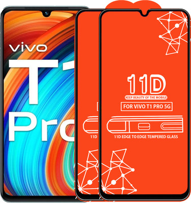Qyist Edge To Edge Tempered Glass for Vivo T1 Pro 5G(Pack of 2)