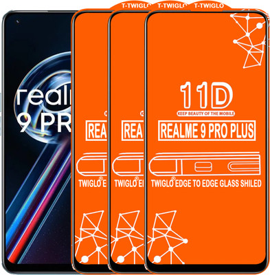 TWIGLO Edge To Edge Tempered Glass for REALME 9 PRO PLUS(Pack of 3)