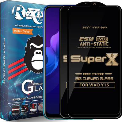Roxel Edge To Edge Tempered Glass for VIVO Y15(Pack of 2)