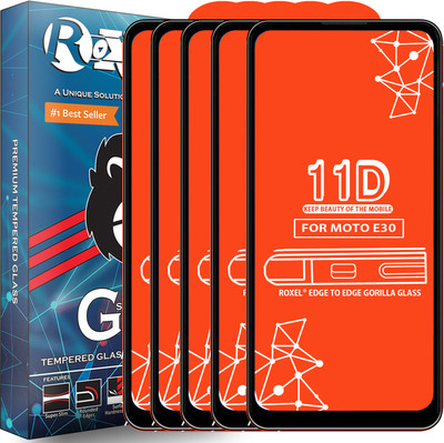 Roxel Edge To Edge Tempered Glass for Motorola E30(Pack of 5)