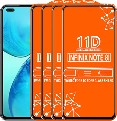 TWIGLO Edge To Edge Tempered Glass for INFINIX NOTE 8I(Pack of 4)