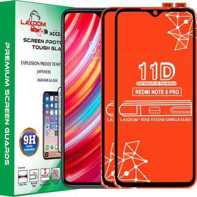 Laxdom Edge To Edge Tempered Glass for REDMI NOTE 8 PRO(Pack of 2)