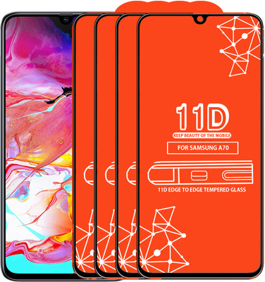Roxel Edge To Edge Tempered Glass for Samsung Galaxy A70(Pack of 4)