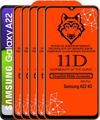 DeepzHub Edge To Edge Tempered Glass for Samsung A22 4G(Pack of 5)