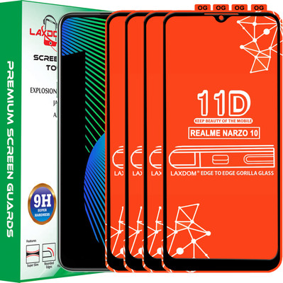 Laxdom Edge To Edge Tempered Glass for REALME NARZO 10(Pack of 4)