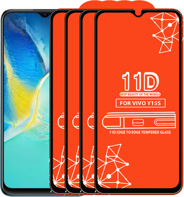 Roxel Edge To Edge Tempered Glass for Vivo Y15S(Pack of 4)