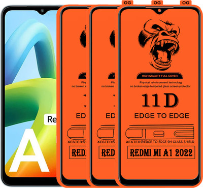 PFOAM Edge To Edge Tempered Glass for REDMI MI A1 2022(Pack of 3)