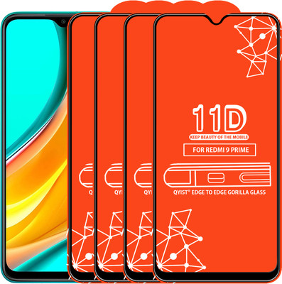 Qyist Edge To Edge Tempered Glass for Redmi 9 Prime(Pack of 4)