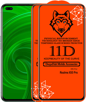 DeepzHub Edge To Edge Tempered Glass for Realme X50 Pro(Pack of 2)