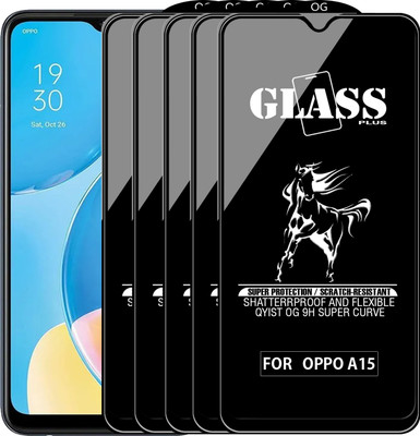 Qyist Edge To Edge Tempered Glass for OPPO A15(Pack of 5)