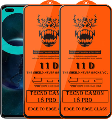 Forego Edge To Edge Tempered Glass for Tecno Camon 18 Pro(Pack of 2)