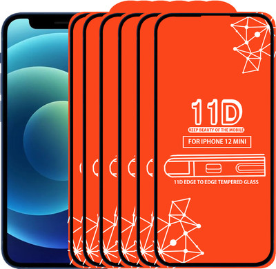 Qyist Edge To Edge Tempered Glass for Iphone 12 Mini(Pack of 6)