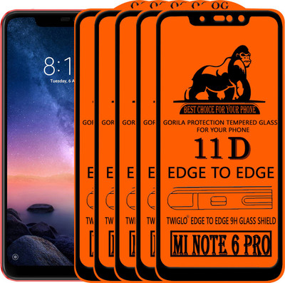 TWIGLO Edge To Edge Tempered Glass for Mi Redmi Note 6 Pro(Pack of 5)