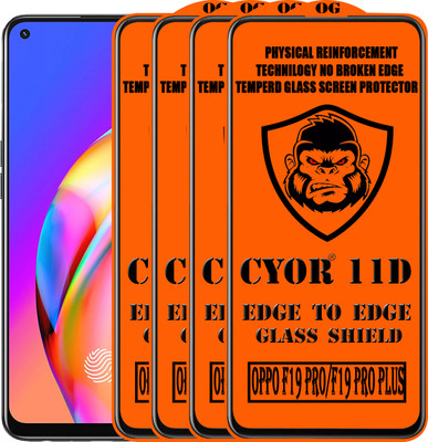 CYOR Edge To Edge Tempered Glass for OPPO F19 PRO(Pack of 4)