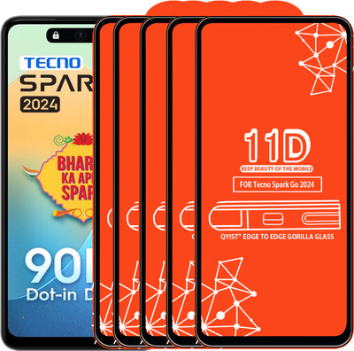 Qyist Edge To Edge Tempered Glass for Tecno Spark Go 2024(Pack of 5)