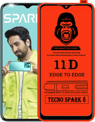Rofix star Edge To Edge Tempered Glass for TECNO SPARK 8(Pack of 1)