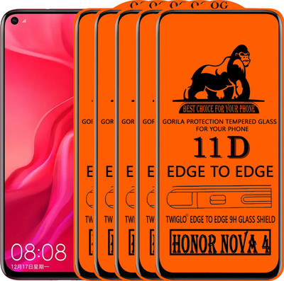 TWIGLO Edge To Edge Tempered Glass for HONOR NOVA 4(Pack of 5)