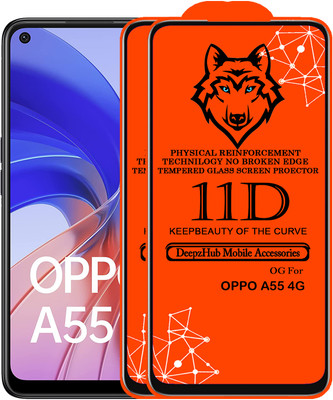 DeepzHub Edge To Edge Tempered Glass for OPPO A55 4G(Pack of 2)